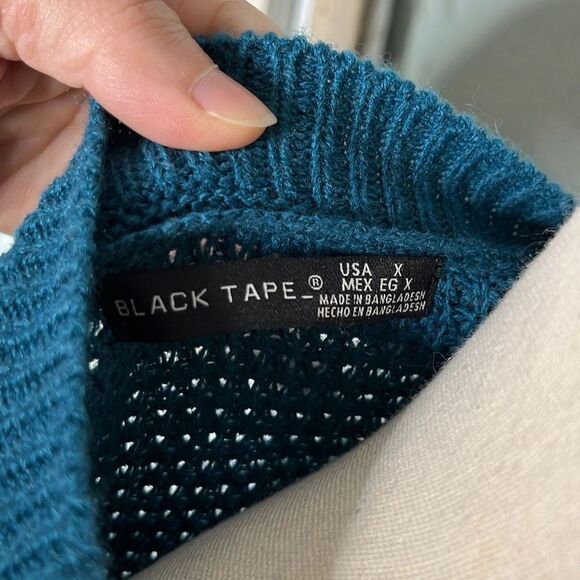 Black Tape Womens Knitted Sweater Drop Shoulder Dark Teal Size X NWT - Picture 9 of 12
